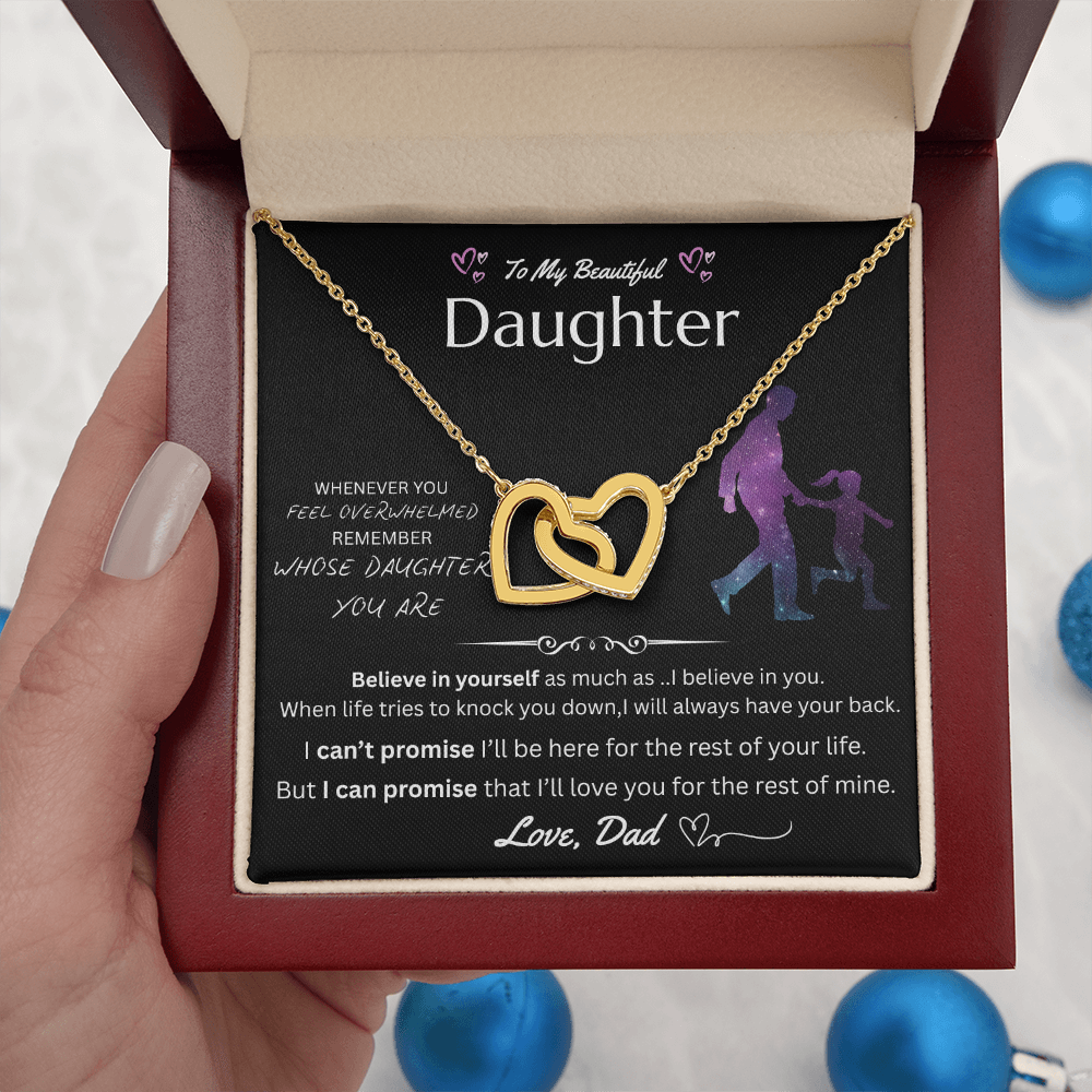 To My Beautiful Daughter - Interlocking Heart Necklace - FG0033