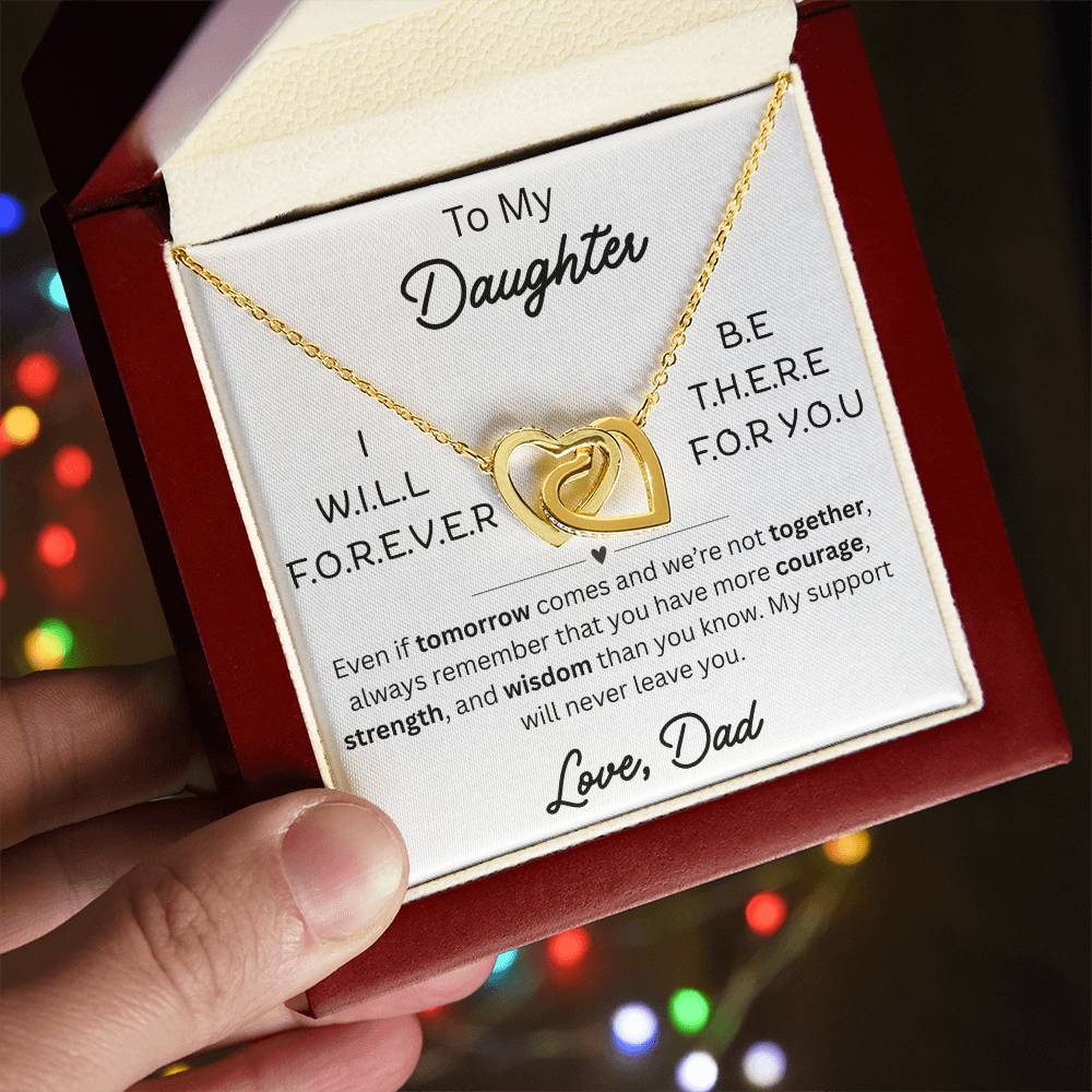 To My Daughter - Interlocking Hearts Necklace - FG005