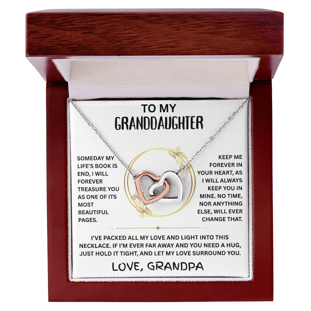 To My Granddaughter - Interlocking Heart Necklace - FG0006