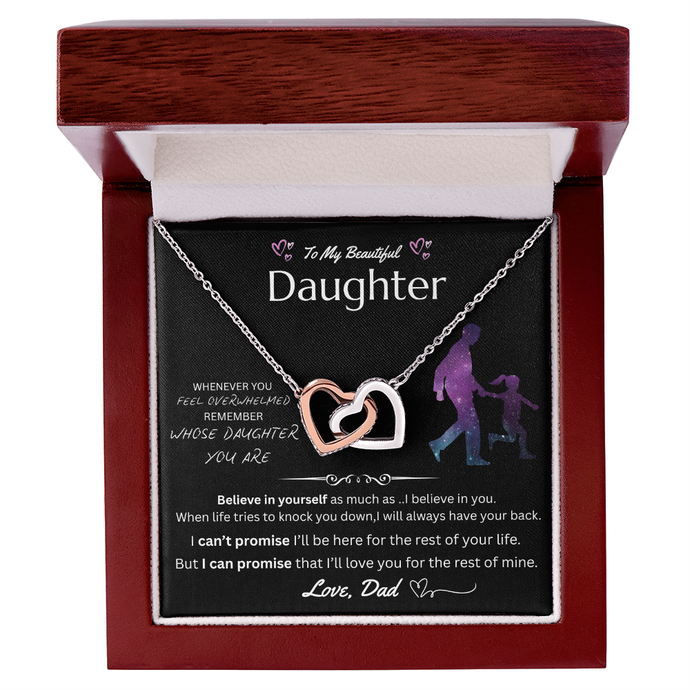 To My Beautiful Daughter - Interlocking Heart Necklace - FG0033