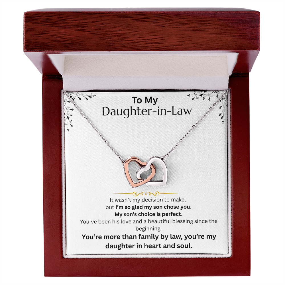 To My daughter-in-law - Interlocking Heart Necklace - FG0017