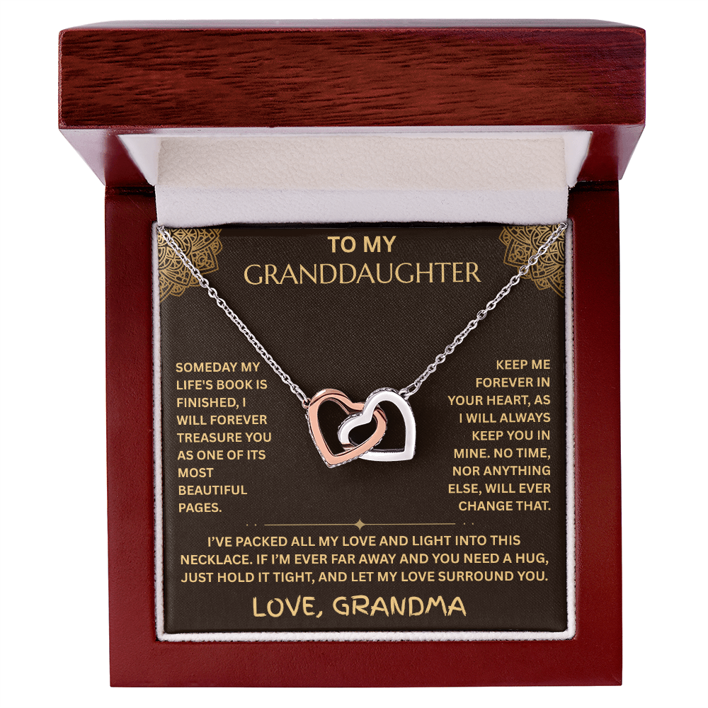 To My Granddaughter - Interlocking Heart Necklace - FG0021