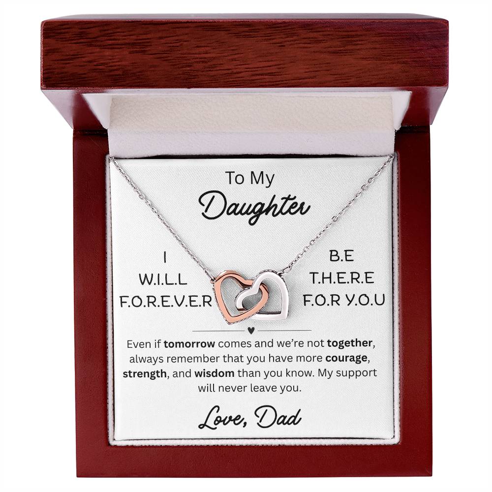 To My Daughter - Interlocking Hearts Necklace - FG005