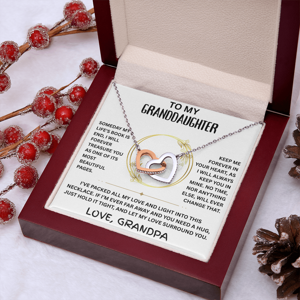 To My Granddaughter - Interlocking Heart Necklace - FG0006