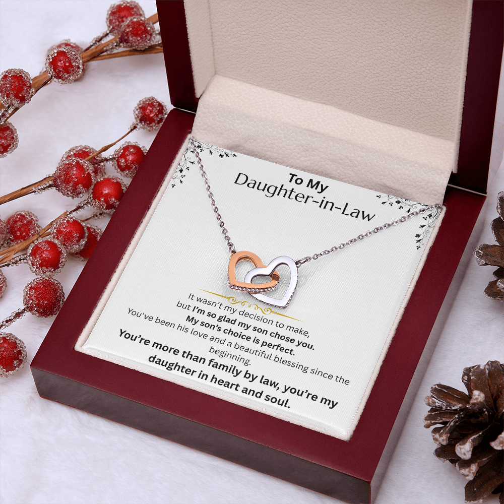 To My daughter-in-law - Interlocking Heart Necklace - FG0017