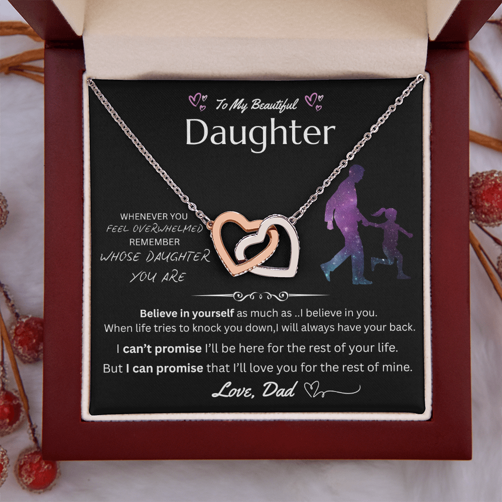 To My Beautiful Daughter - Interlocking Heart Necklace - FG0033