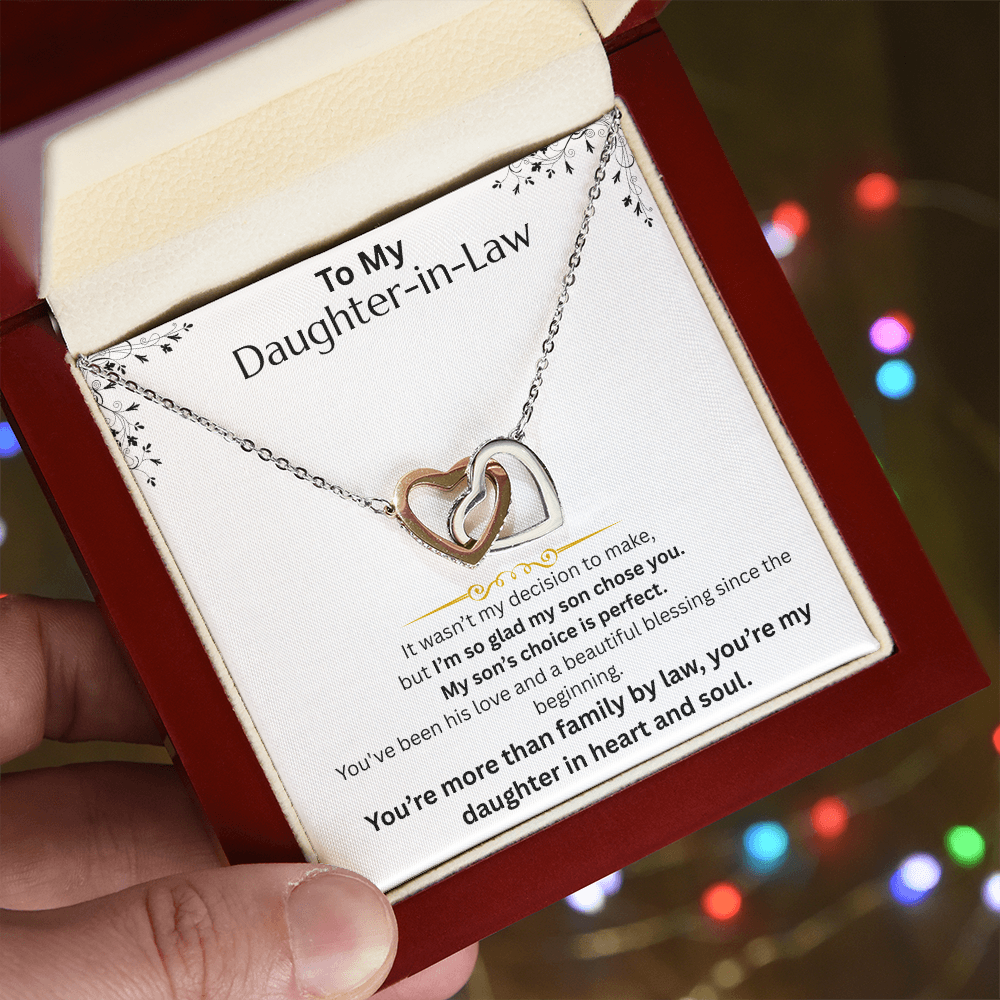 To My daughter-in-law - Interlocking Heart Necklace - FG0017