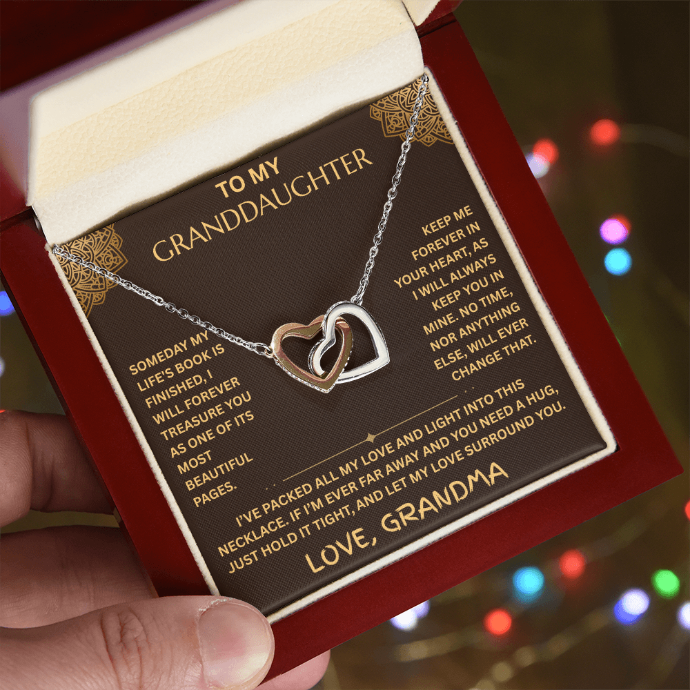 To My Granddaughter - Interlocking Heart Necklace - FG0021