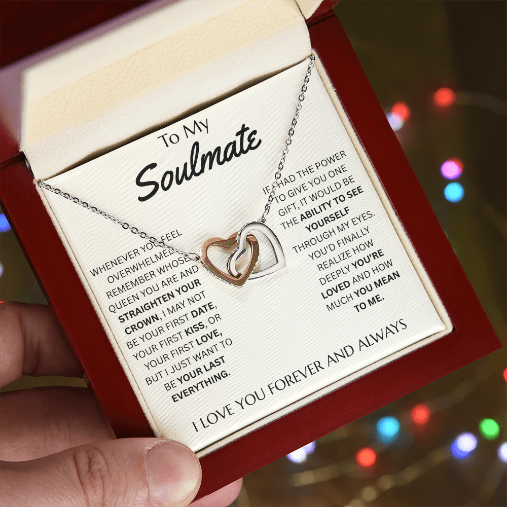 To My Soulmate - Interlocking Heart Necklace - FG0025