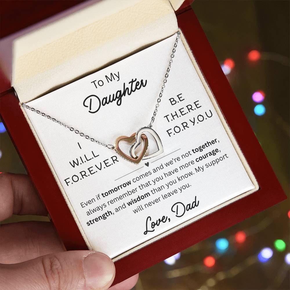 To My Daughter - Interlocking Hearts Necklace - FG005