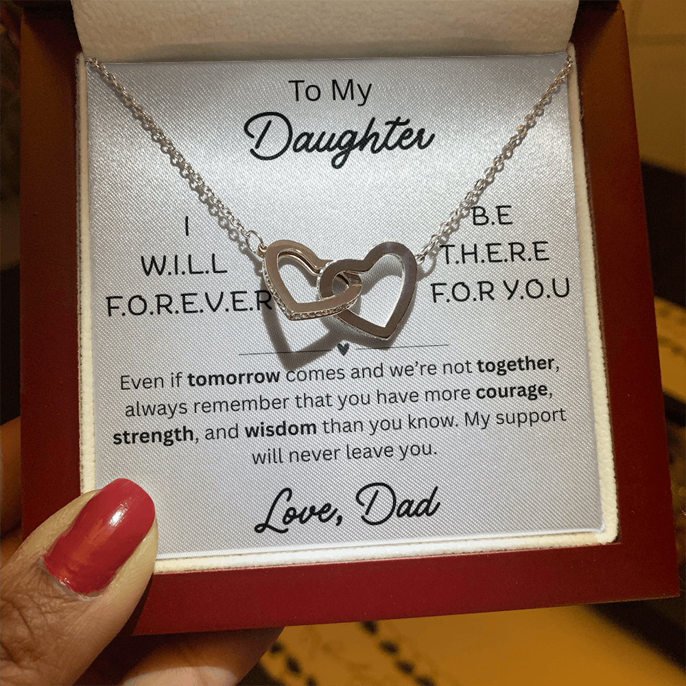 To My Daughter - Interlocking Hearts Necklace - FG005