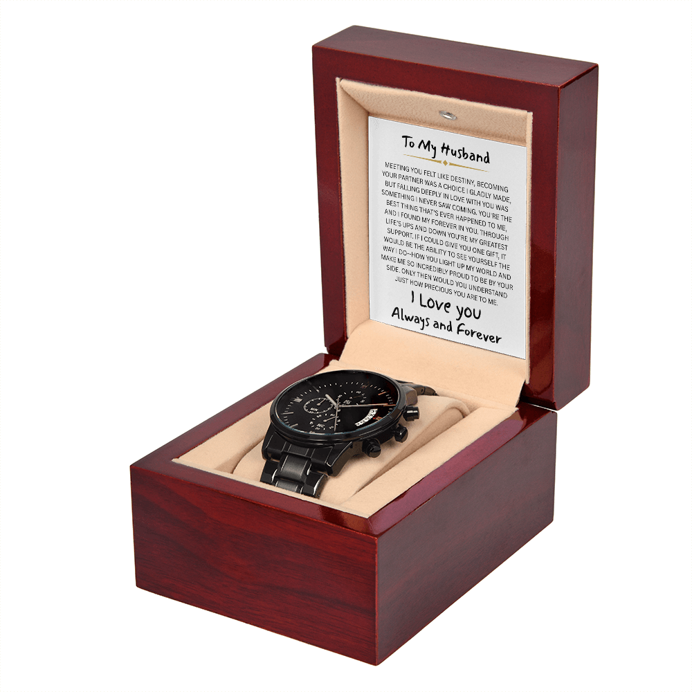 To My Husband Black Chronograph Watch - FG0015