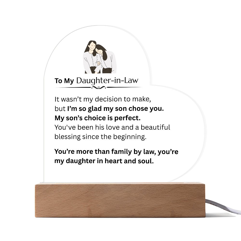 To My Daughter-in-law - Acrylic Heart Plaque - FG0018