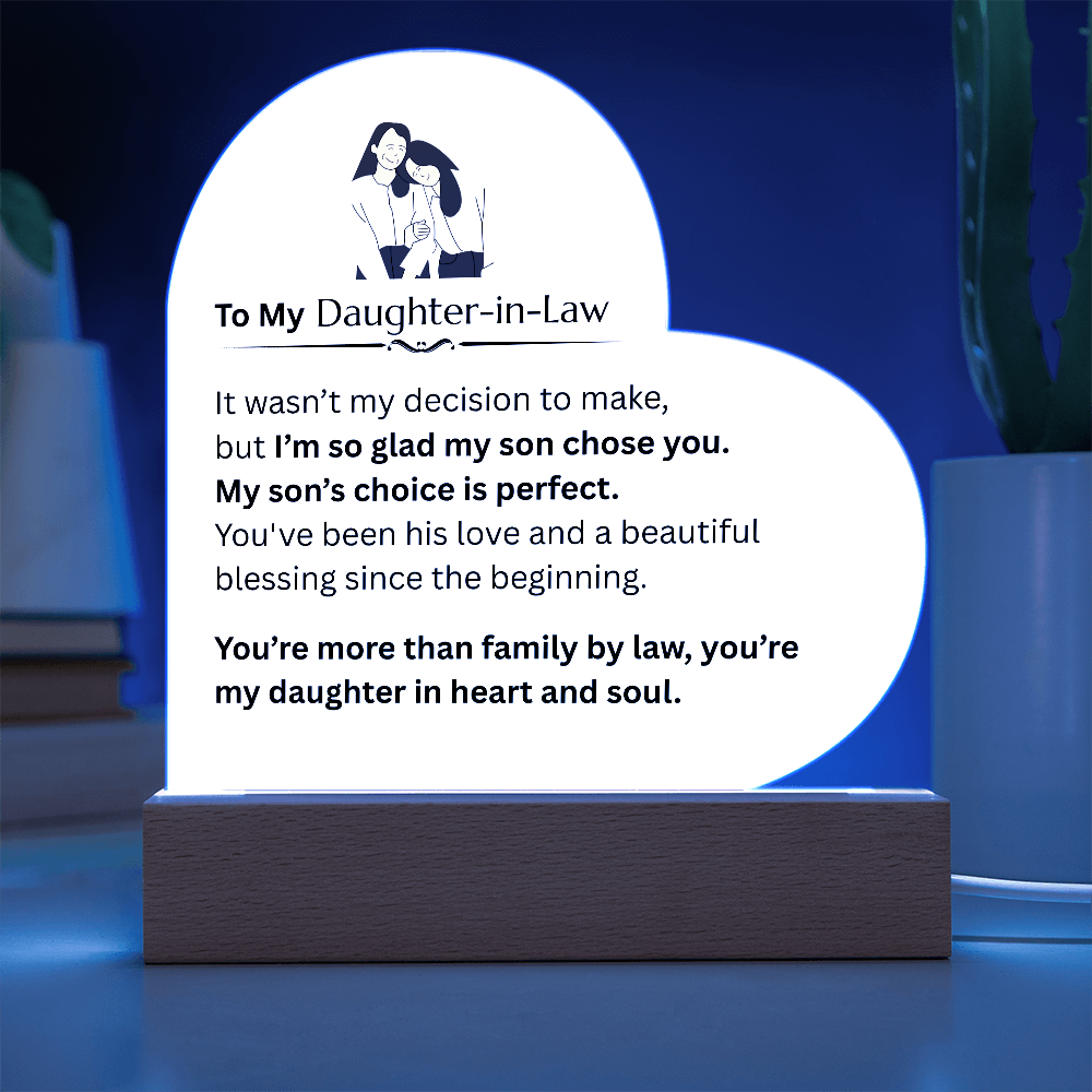To My Daughter-in-law - Acrylic Heart Plaque - FG0018