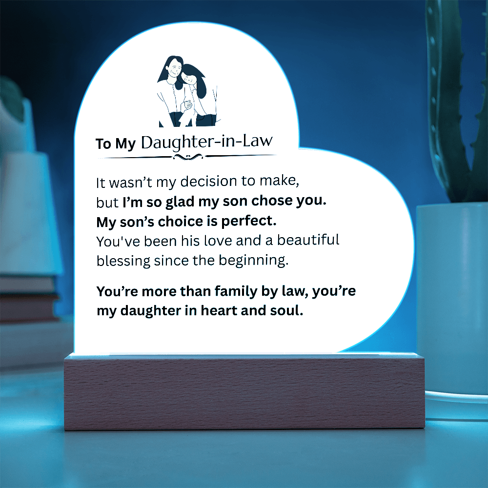 To My Daughter-in-law - Acrylic Heart Plaque - FG0018