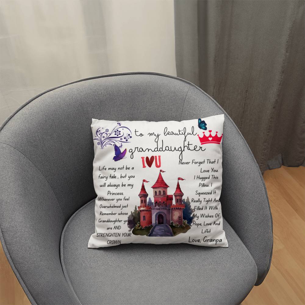 To My Granddaughter Princess I love U Pillow - FG00092