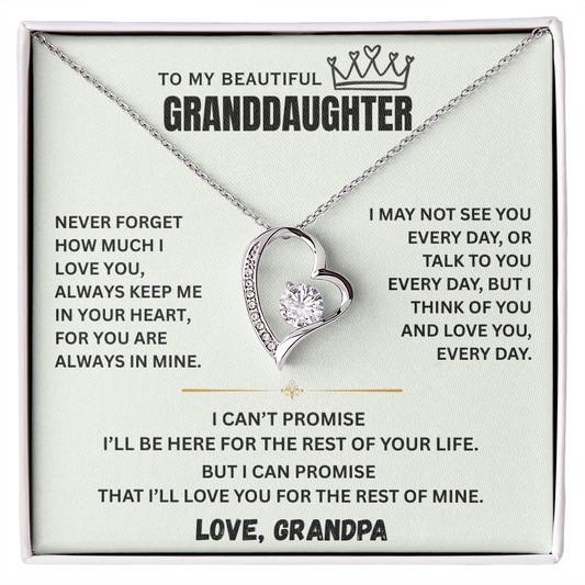 To My Granddaughter Princess Crown Pendant Gift Set- FG00092