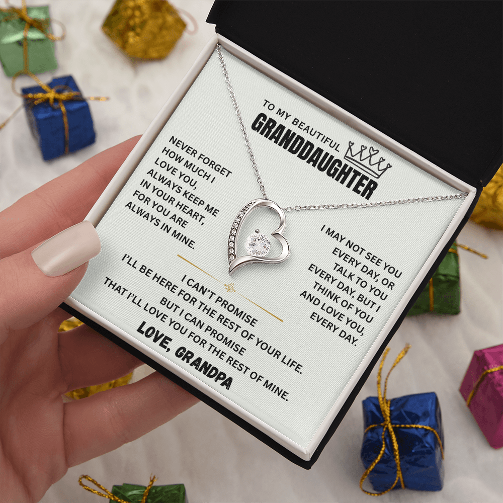 To My Granddaughter Princess Crown Pendant Gift Set- FG00092