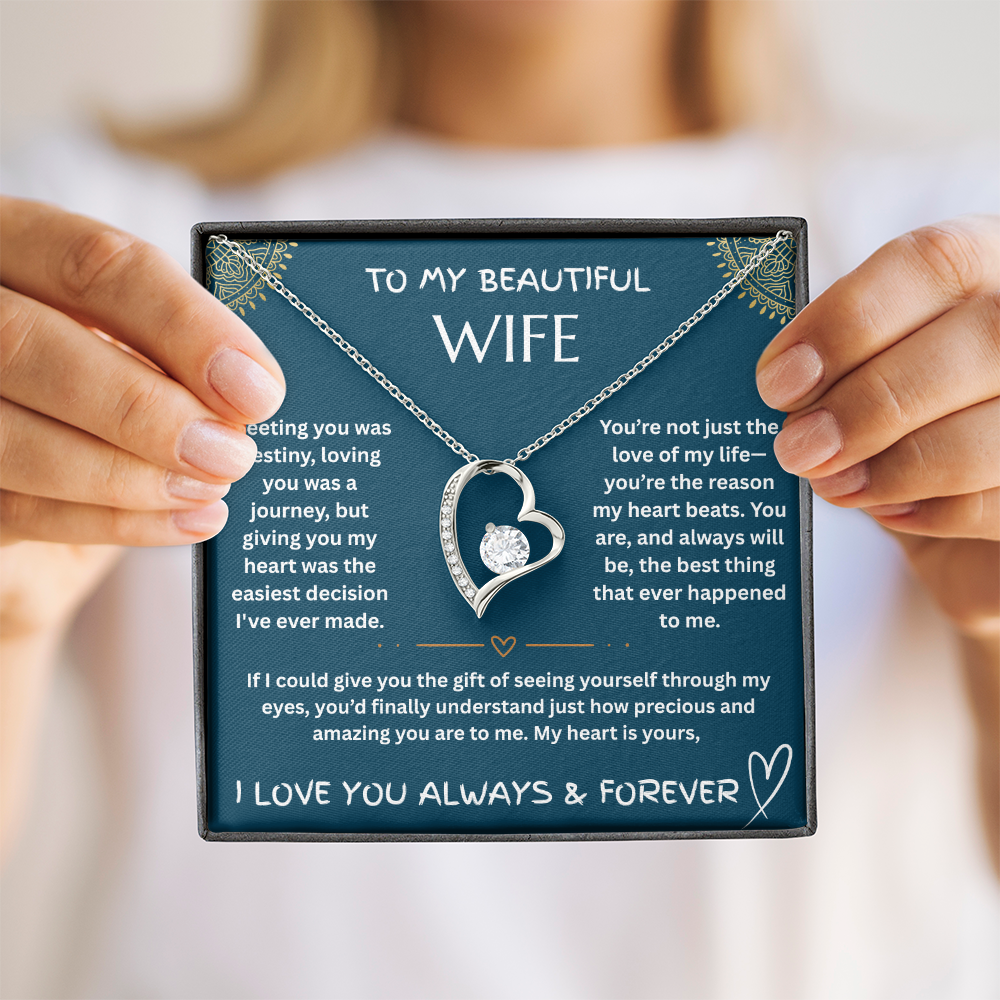 To My Beautiful Wife - I Love You Forever Necklace - FG003