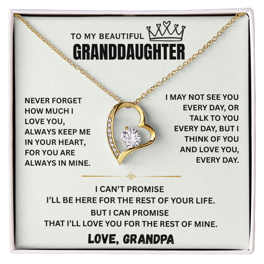 To My Granddaughter Princess Crown Pendant Gift Set- FG00092