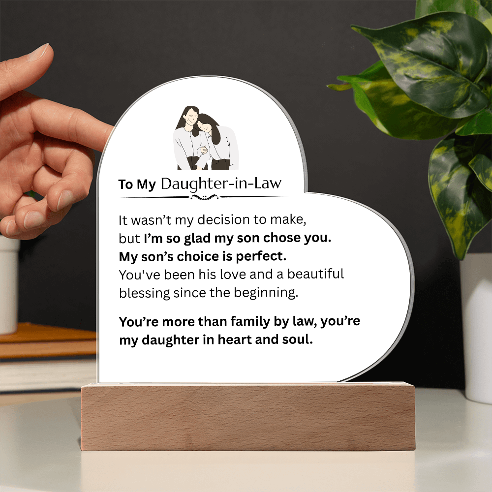 To My Daughter-in-law - Acrylic Heart Plaque - FG0018