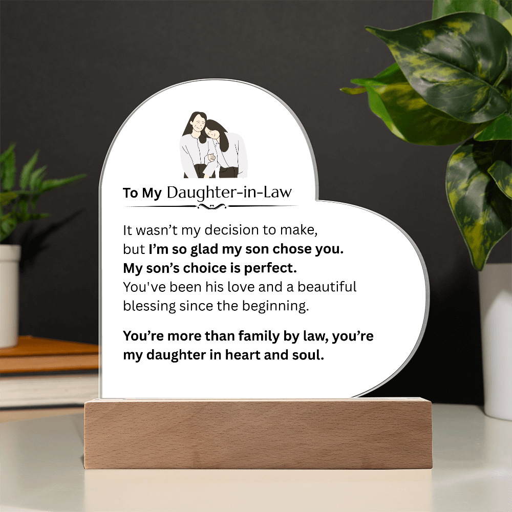 To My Daughter-in-law - Acrylic Heart Plaque - FG0018