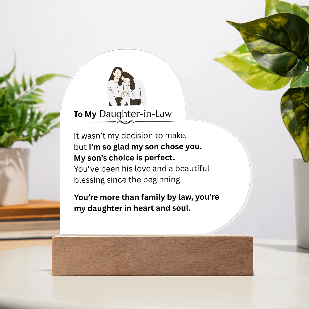 To My Daughter-in-law - Acrylic Heart Plaque - FG0018