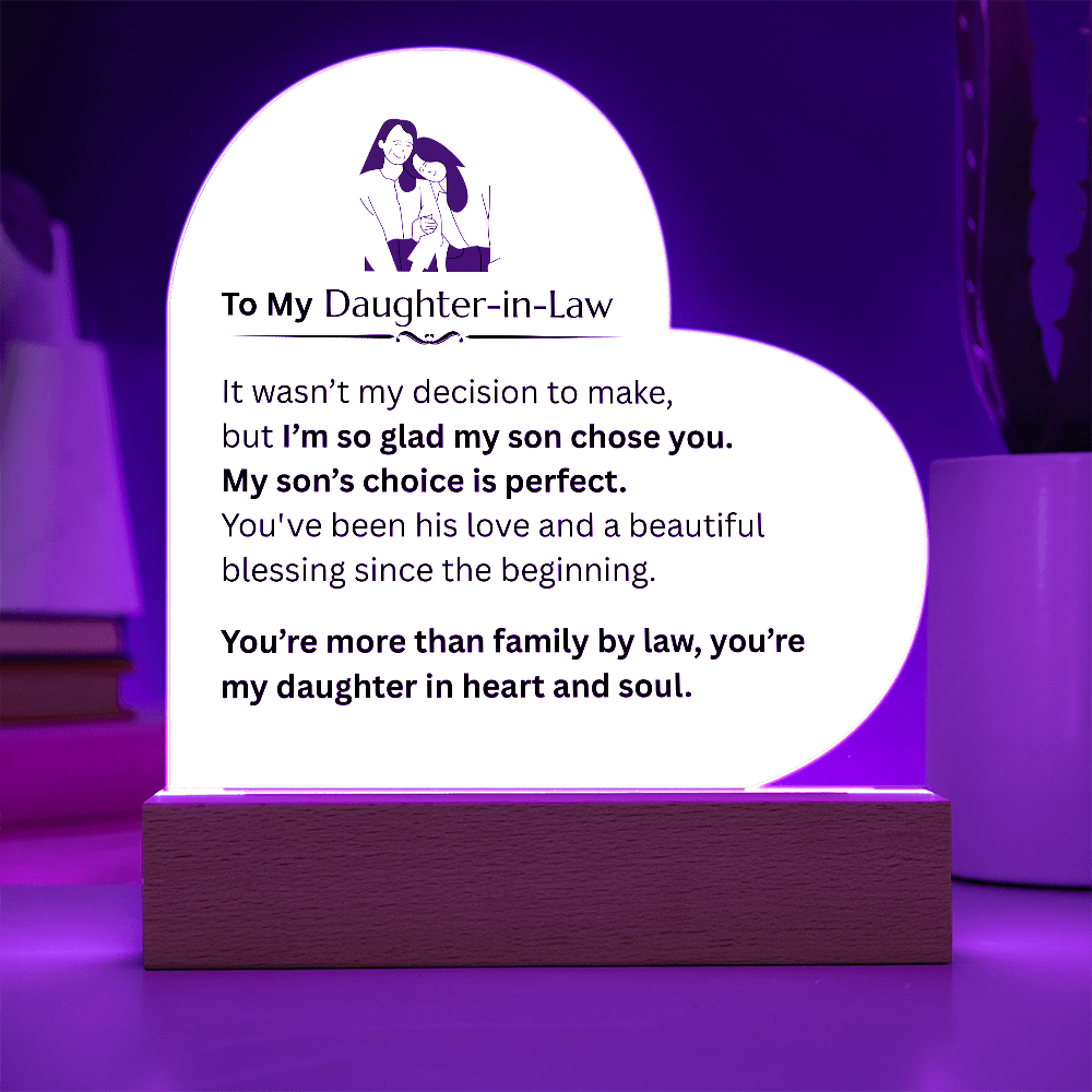To My Daughter-in-law - Acrylic Heart Plaque - FG0018