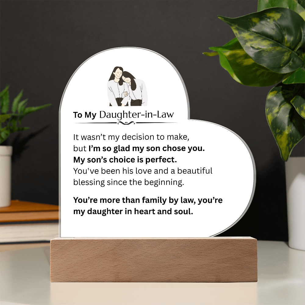To My Daughter-in-law - Acrylic Heart Plaque - FG0018