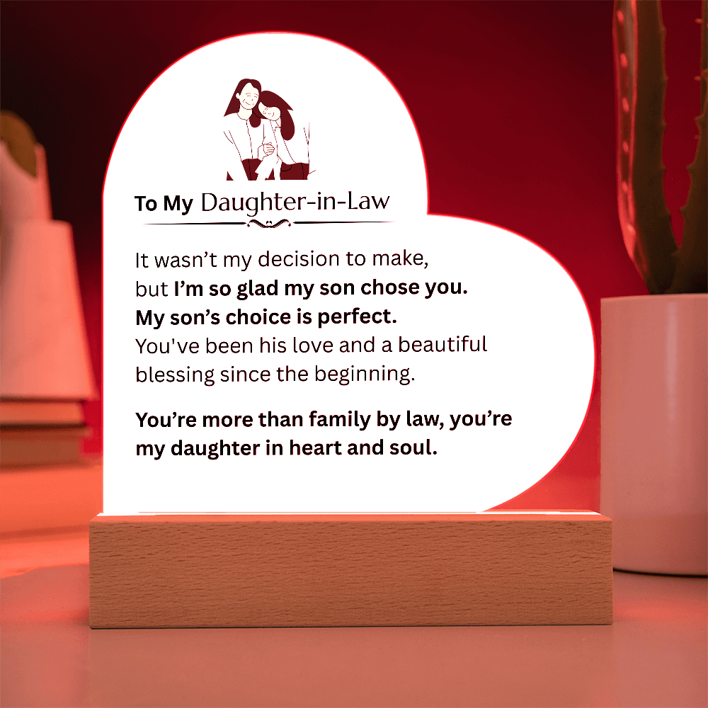 To My Daughter-in-law - Acrylic Heart Plaque - FG0018