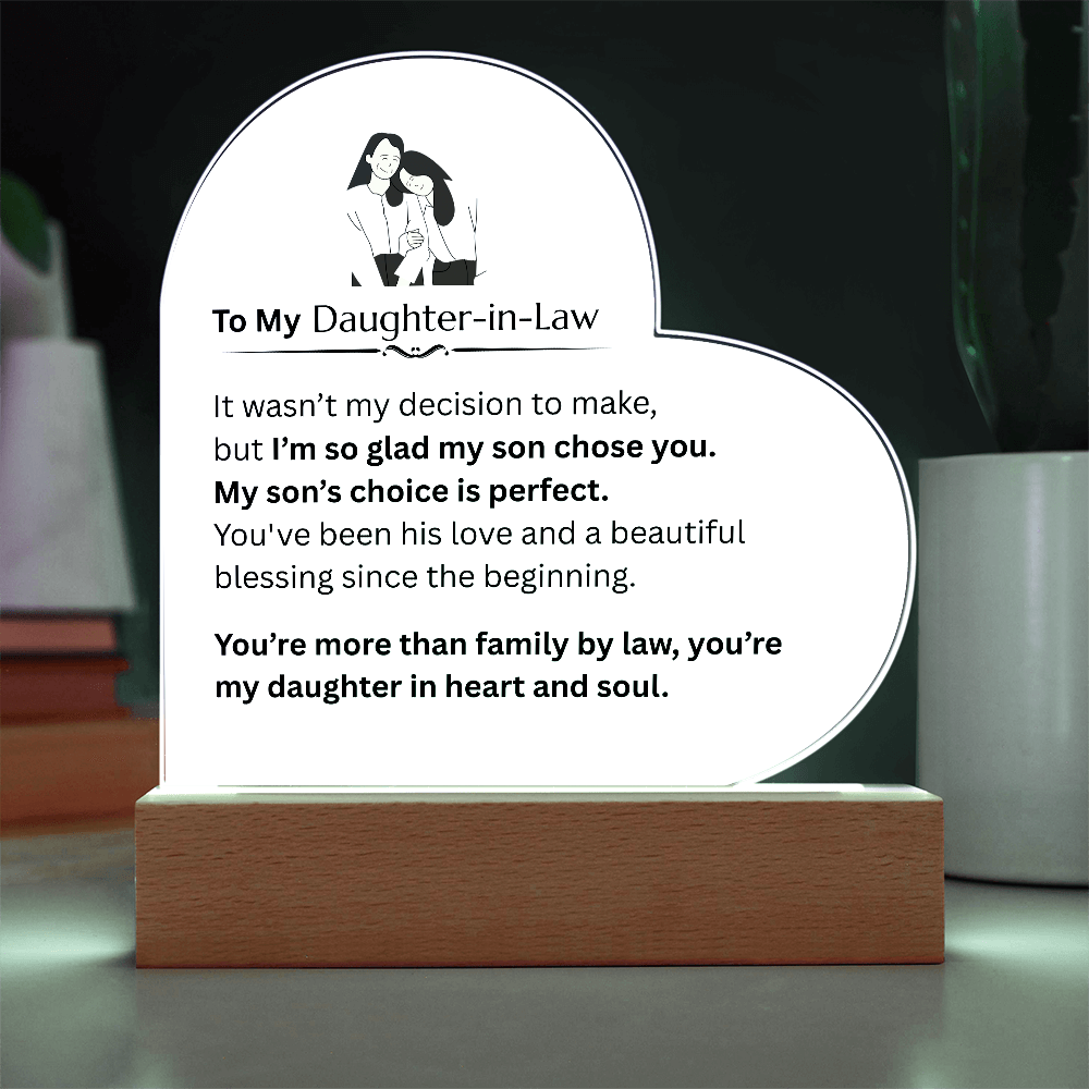 To My Daughter-in-law - Acrylic Heart Plaque - FG0018