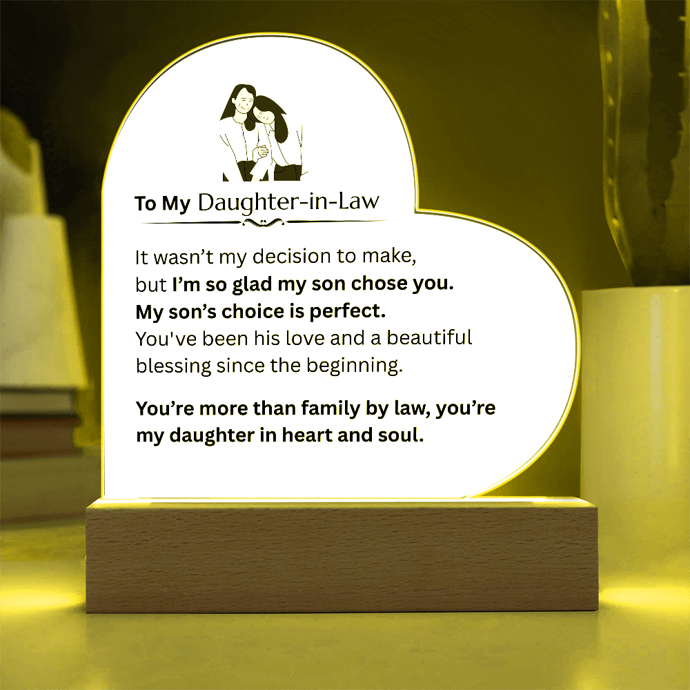To My Daughter-in-law - Acrylic Heart Plaque - FG0018