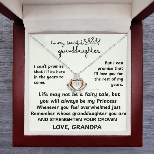 To My Granddaughter - The Promise Princess Crown Pendant Gift Set- FG00099