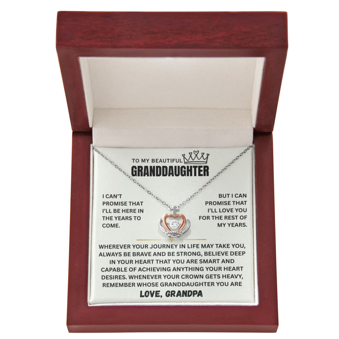 To My Granddaughter - The Promise Princess Crown Pendant Gift Set- FG00094