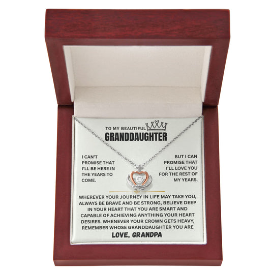 To My Granddaughter - The Promise Princess Crown Pendant Gift Set- FG00094