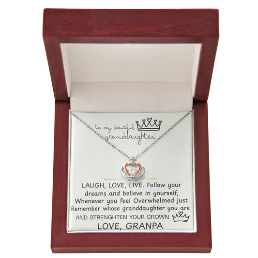 To My Granddaughter Princess Crown Pendant Gift Set- FG00090