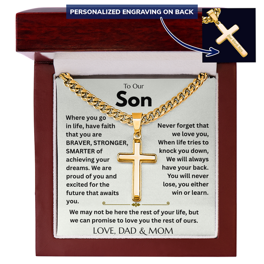 To Our Son - Never Forget that We Love You - Artisan Cross Gift Set - FG00073
