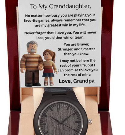 TO MY GRANDDAUGHTER GAMER - WOODEN WATCH - FG00075