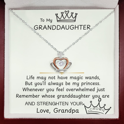 To My Granddaughter Princess Crown Pendant Gift Set - FG00078