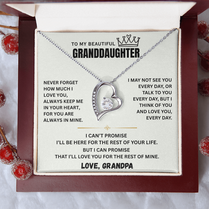 To My Granddaughter Princess Crown Pendant Gift Set- FG00092