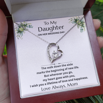 To My Daughter on her Wedding Day - Forever Love Necklace Gift Set - FG00052
