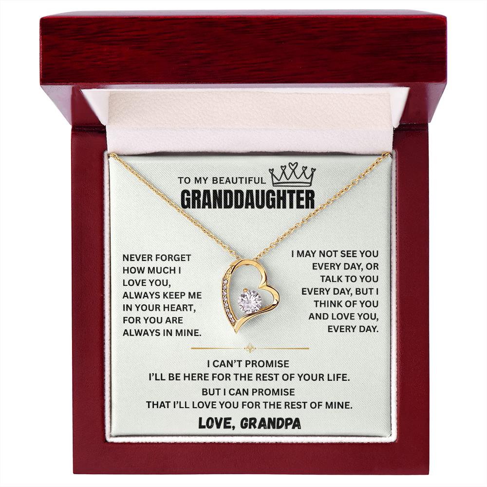 To My Granddaughter Princess Crown Pendant Gift Set- FG00092