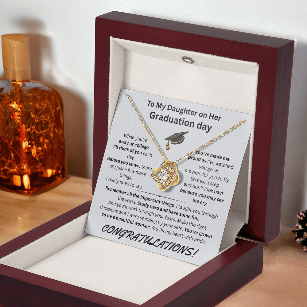 To My Daughter on Her Graduation day - Love Knot Necklace - FG00050