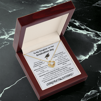 To My Daughter on Her Graduation day - Love Knot Necklace - FG00050