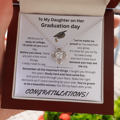 To My Daughter on Her Graduation day - Love Knot Necklace - FG00050