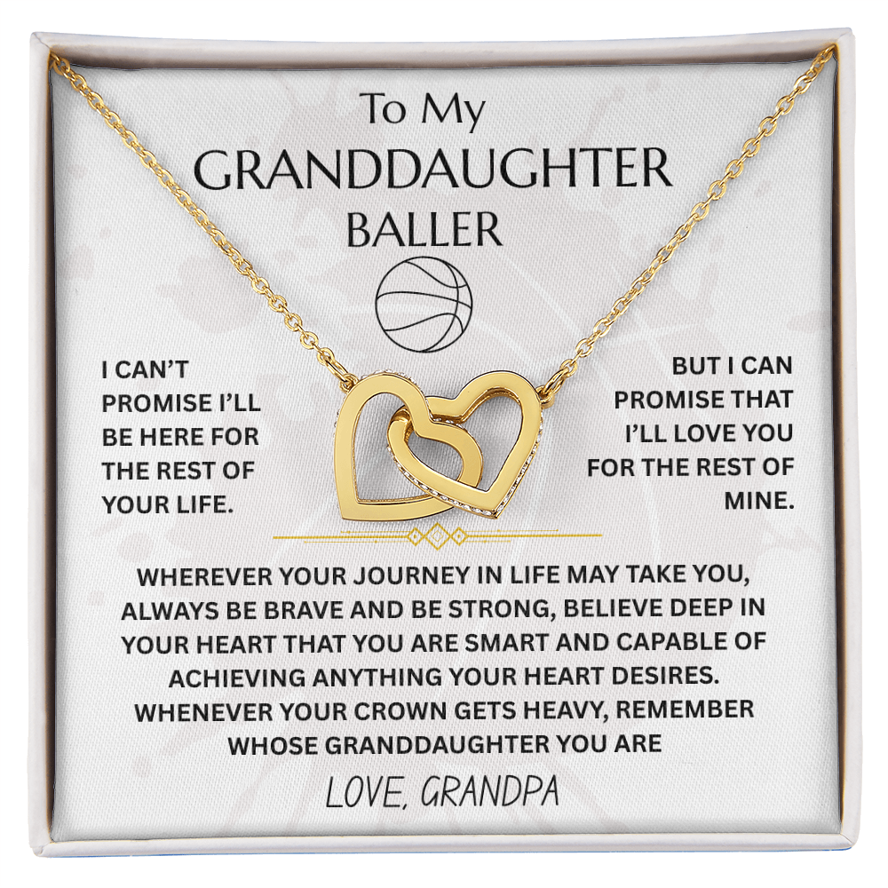 To My Granddaughter Baller - Interlocking Heart Necklace Gift Set - FG00053