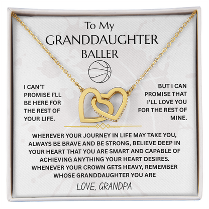 To My Granddaughter Baller - Interlocking Heart Necklace Gift Set - FG00053