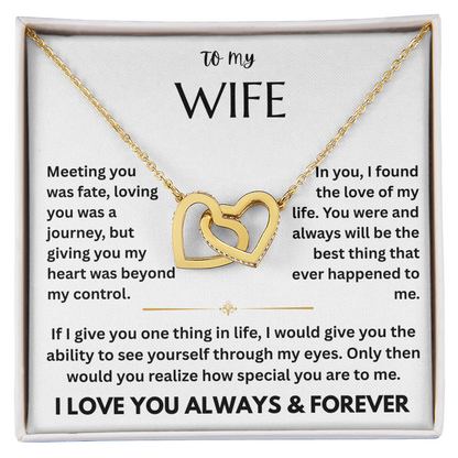 To My Wife - Interlocking Heart Necklace Gift Set  FG00059