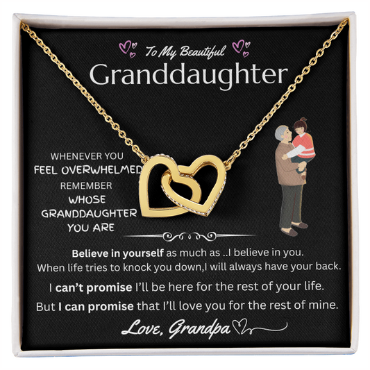To My Granddaughter - Interlocking Heart Necklace - FG0035
