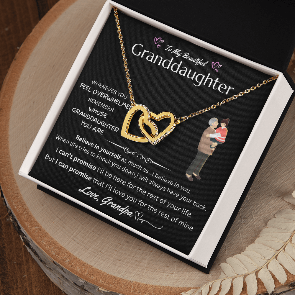 To My Granddaughter - Interlocking Heart Necklace - FG0035